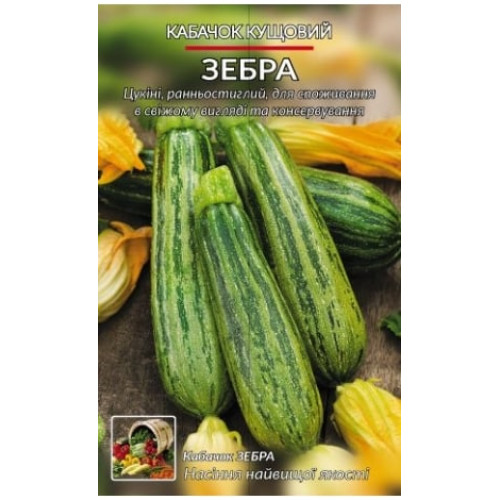 Зебра — насіння, Кабачки