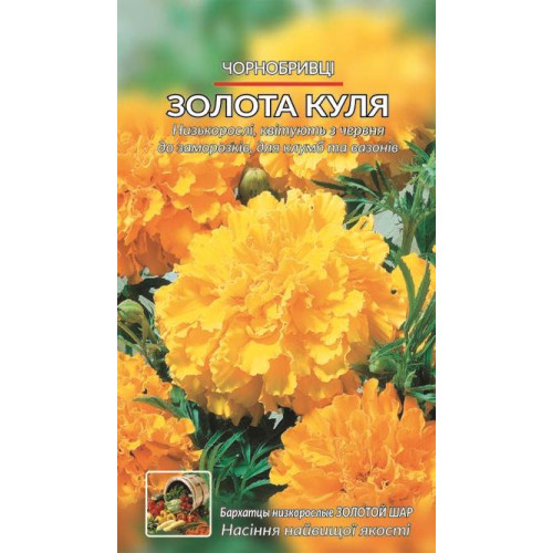 Чорнобривці Золота куля. — насіння, Квіти